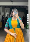 YNF 5028 MST Tasar Chex Patola Print With Weaving Work Border Gown With Koti Wholesale In India
